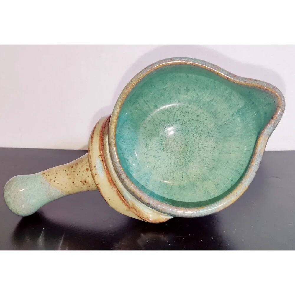 NC Art Studio Pottery Soup,Sauce Bowl Handmade 2006 Glazed Signed Pattie
